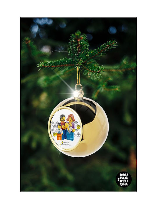 Τύπου Lego Family Weihnachtshänger Kugel Ornament Gold