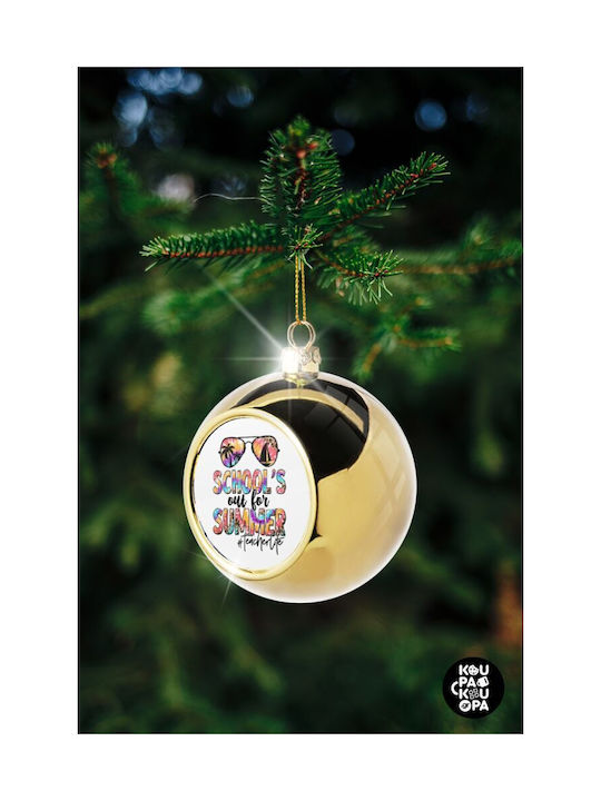 School's Out For Summer Teacher Life Weihnachtshänger Kugel Ornament Gold