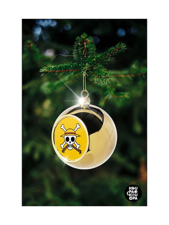 Onepiece Skull Christmas Ball Ornament Gold