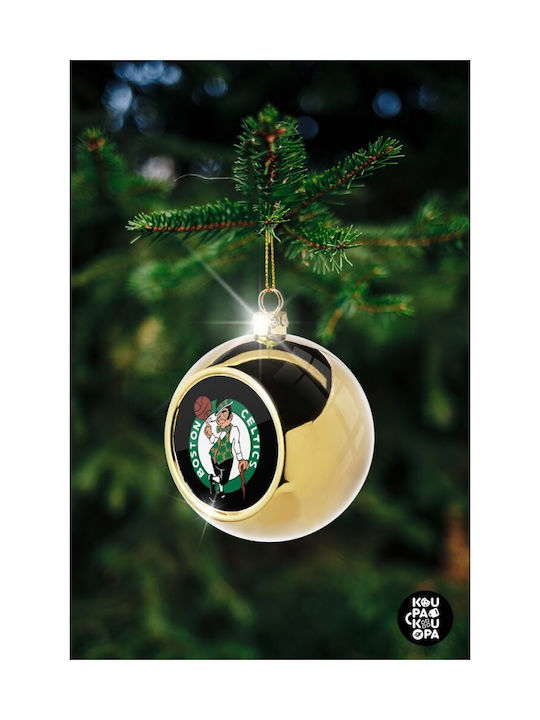 Boston Celtics Christmas Ball Ornament Gold