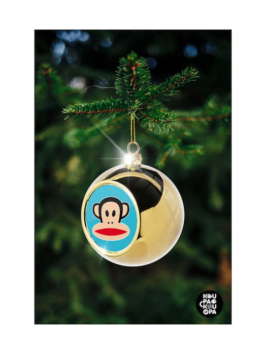 8cm Christmas Monkey Ornament Gold