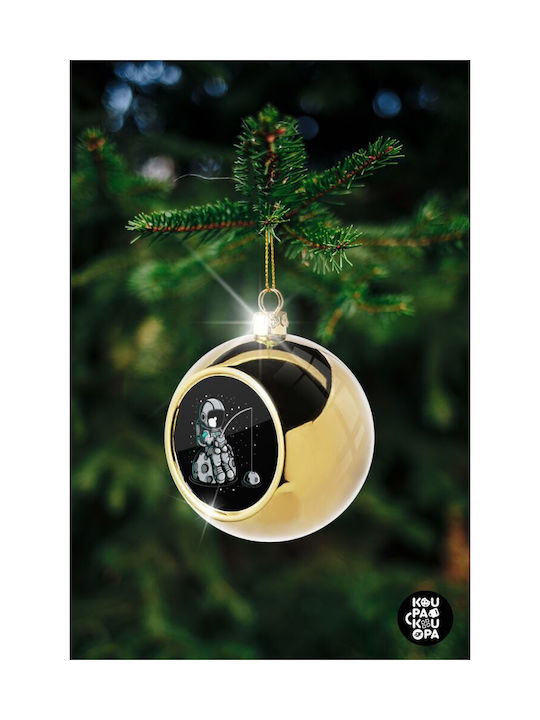 Αστροναύτης Ψαρεύει Στο Διάστημα Christmas Ball Ornament Gold