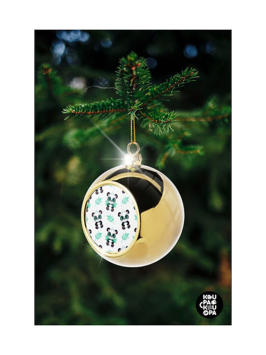 Panda Weihnachtshänger Kugel Ornament Gold