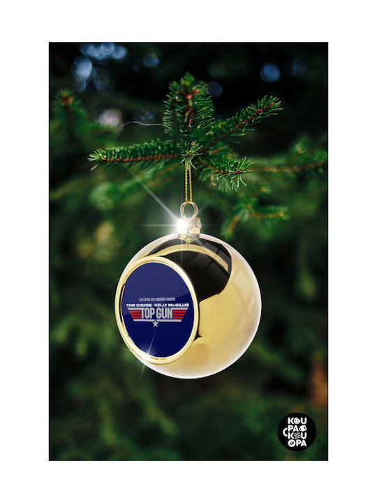 Top Gun Christmas Ball Ornament Gold