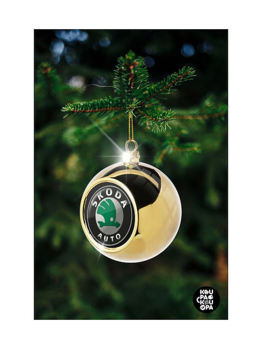 Skoda Christmas Ball Ornament Gold