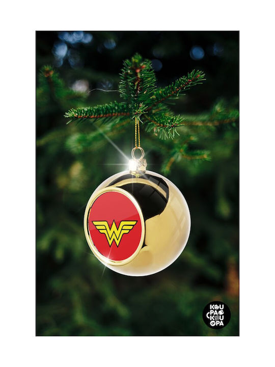 Wonder Woman Christmas Ball Ornament Gold