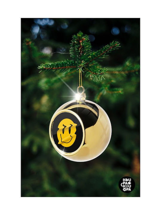 Smile Avatar Distrorted Weihnachtshänger Kugel Ornament Gold