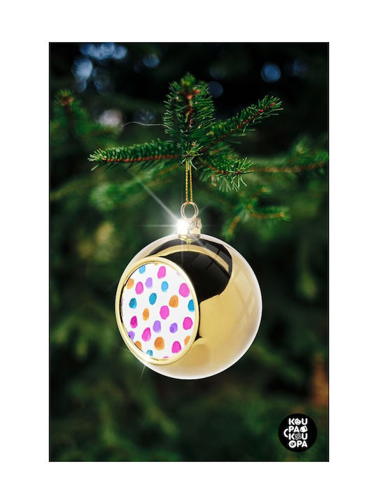 Watercolor Dots Ornament de Crăciun Bilă Aur cu Pulbere de Aur cu Paiete