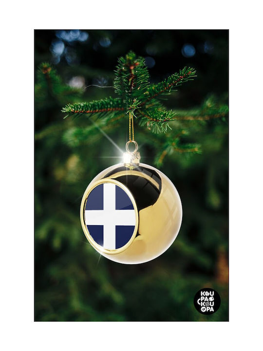 Ελληνική Σημαία Weihnachtshänger Kugel Ornament Gold