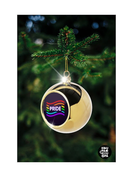 Pride Christmas Ball Ornament Gold