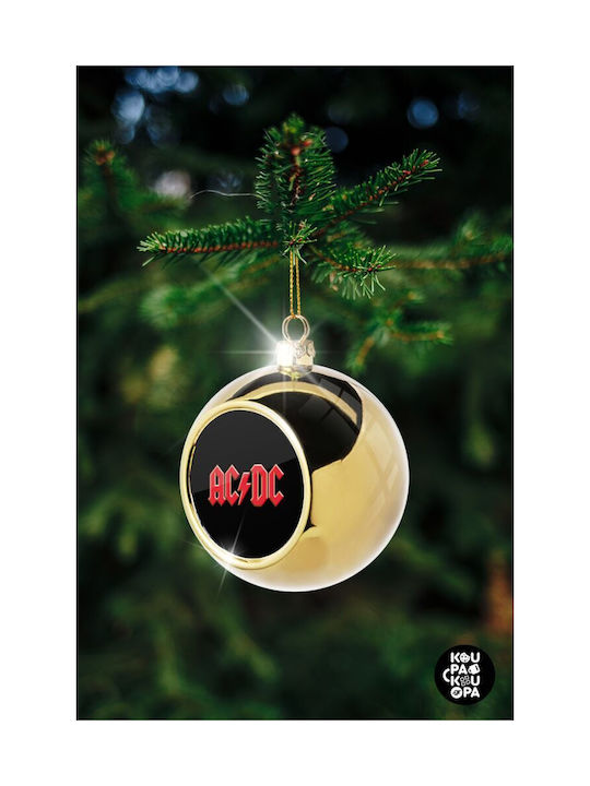 Ac/dc Ornament de Crăciun Bilă Aur cu Pulbere de Aur cu Paiete