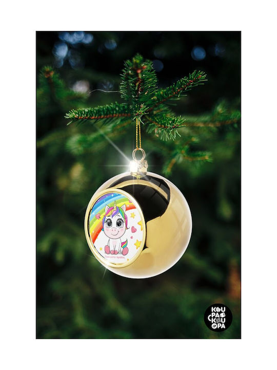 Unicorn Baby Με Όνομα Christmas Ball Ornament Gold