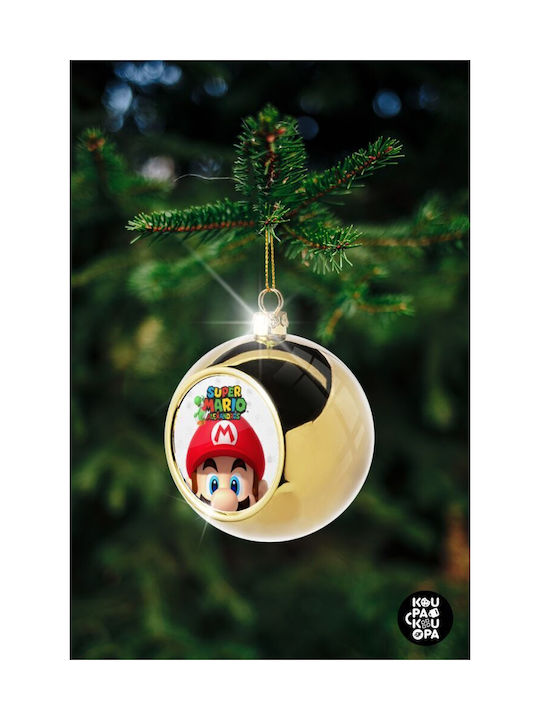 Super Mario Head Christmas Ball Ornament Gold