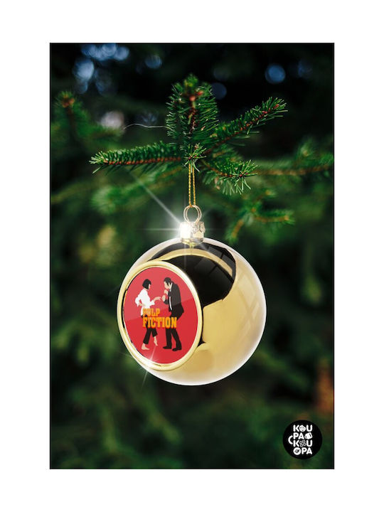 Pulp Fiction Dancing Christmas Ball Ornament Gold