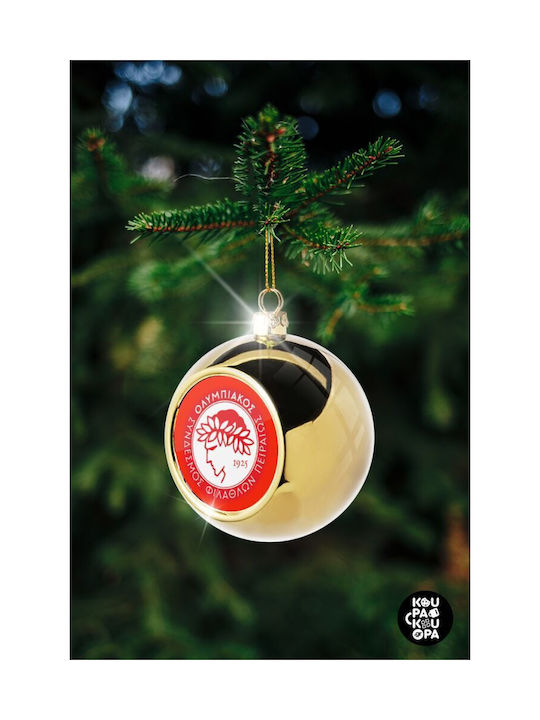 Ολυμπιακός Weihnachtshänger Kugel Ornament Gold