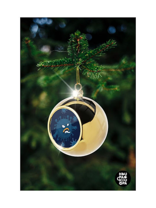 Monster Virus Christmas Ball Ornament Gold