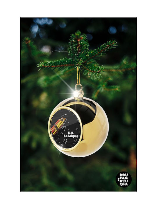 Rocket Pencil Weihnachtshänger Kugel Ornament Gold