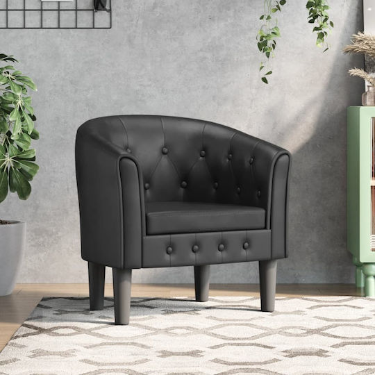 Sessel aus Kunstleder Black 70x56x68cm