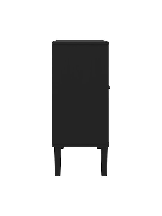 Μπουφές Black / Ratan 80x35x80cm