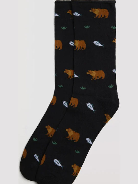 Ysabel Men's Patterned Socks Black
