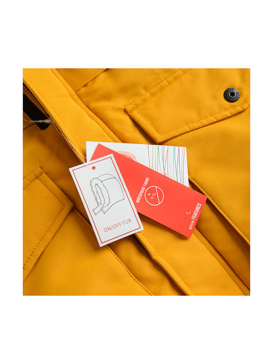Kids Casual Coat with Hooded Yellow