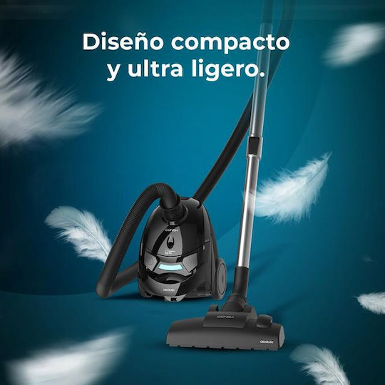 Cecotec Conga Powerbag 2000 Ηλεκτρική Σκούπα 800W με Σακούλα 2lt Μαύρη