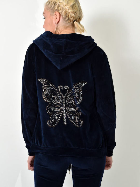 Jogginganzug Samt Dark Blue