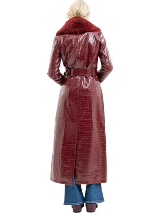Femeie Dark Red Palton