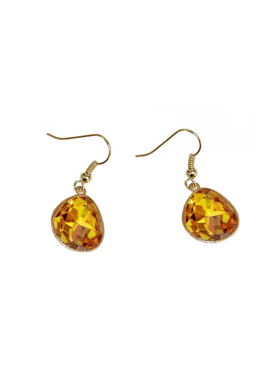 Tatu Moyo Earrings Pendants Gold Plated with Stones