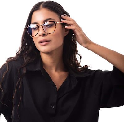 Khloe Blue Light Blocking Glasses Blue Tortoise