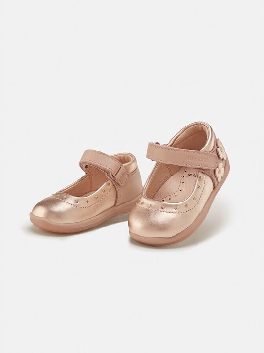 Mayoral Kids Anatomic Leather Ballerinas with Hoop & Loop Closure Pink