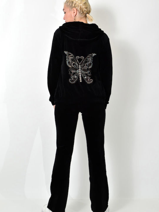 Комплект анцуг Велур Black Strass Butterfly