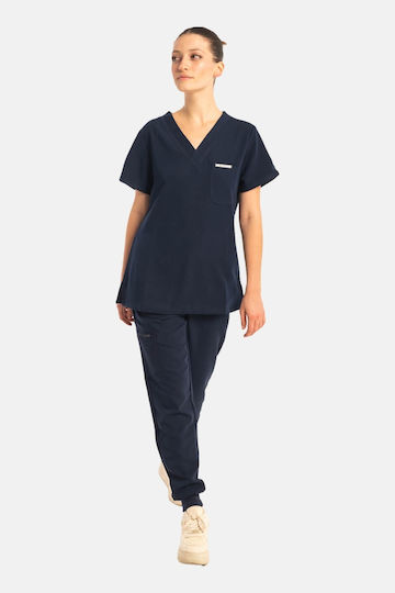 Dr. Scrub Γυναικεία Ιατρική Μπλούζα Navy Μπλε