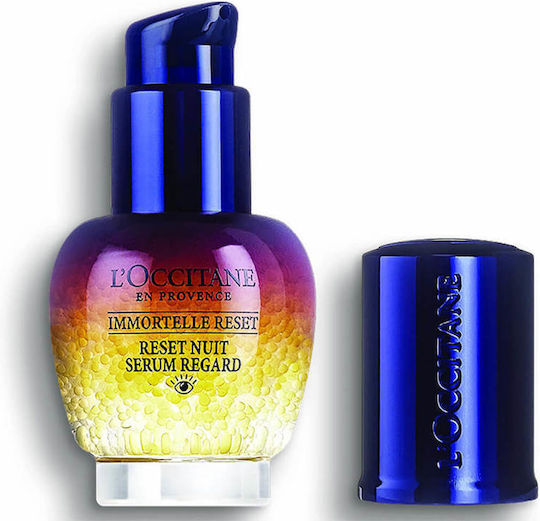 L'Occitane Immortelle Reset Reset Nuit Feuchtigkeitsspendend & Anti-Aging Serum Augen für Dunkle Augenringe & Tränensäcke 15ml