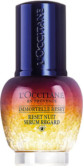 L'Occitane Immortelle Reset Reset Nuit Feuchtigkeitsspendend & Anti-Aging Serum Augen für Dunkle Augenringe & Tränensäcke 15ml