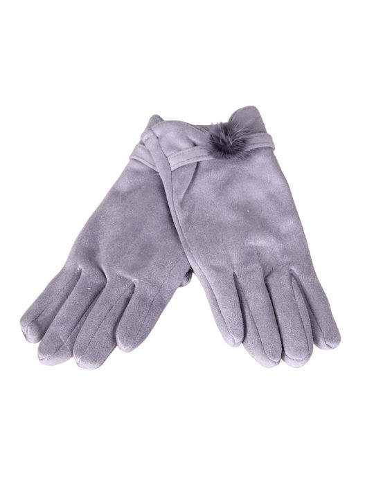 Women's Leather Touch Gloves Gray