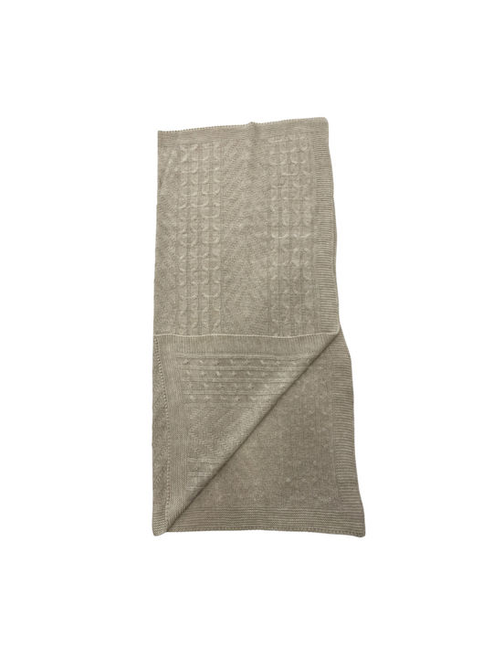 Kamtex Baby Blanket Nursery Swaddling Blankets Knitted Beige Beige 90x100cm