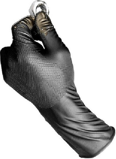 Grippaz Gloves for Work Disposable Black Nitrile 100pcs