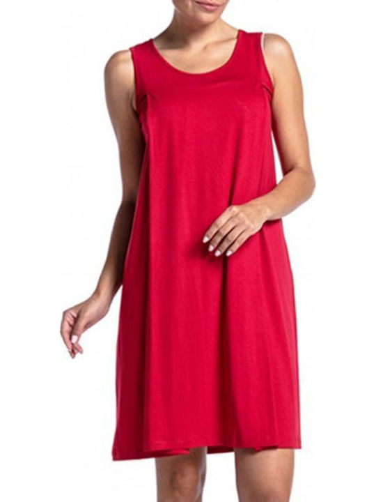 Sleeveless Maternity Dress red