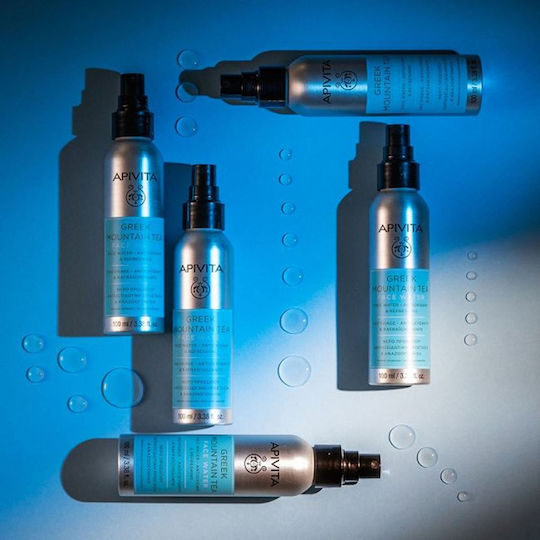 Apivita Greek Mountain Tea Face Water Face Mist Toning Facial Toner with Thermal Water for All Skin Types 100ml