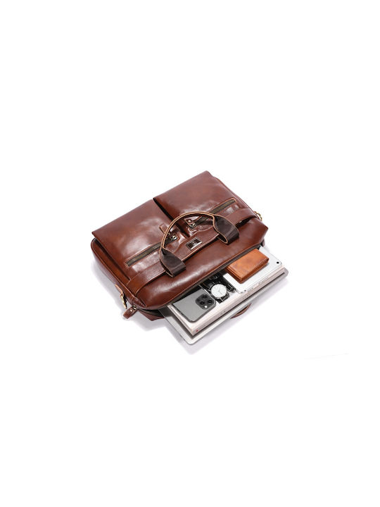 Leather Men's Briefcase Brown
