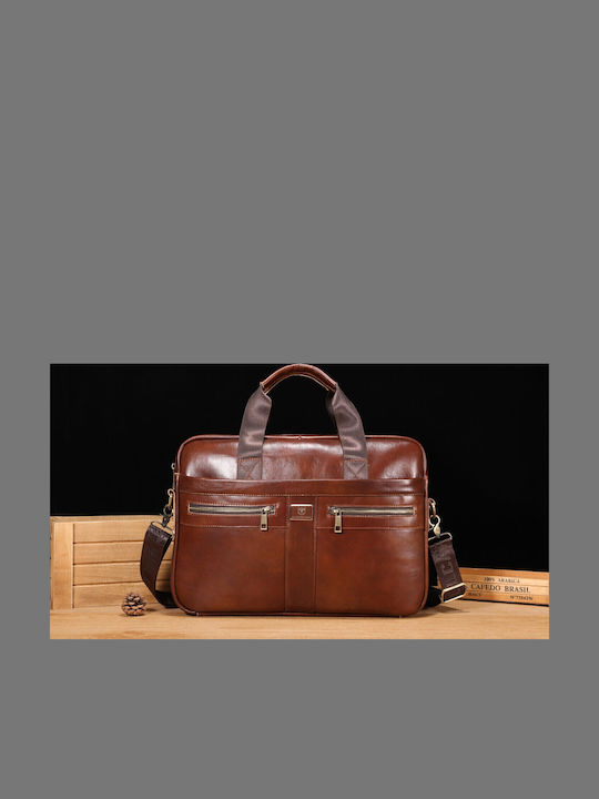 Leather Men's Briefcase Brown
