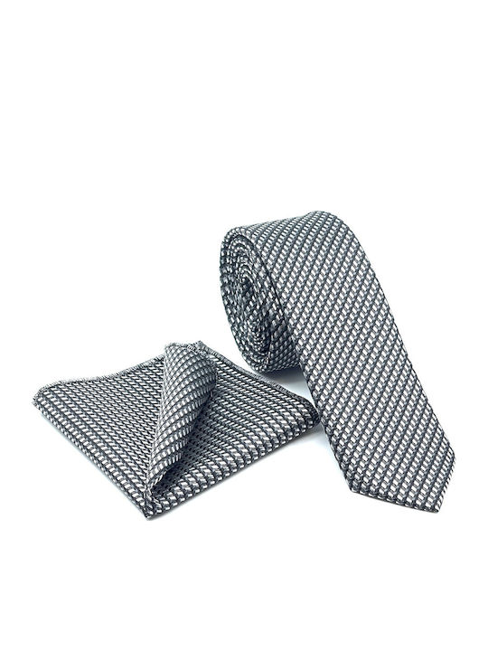 Legend Accessories Typ Micro Herren Krawatten Set Gedruckt in Gray Farbe
