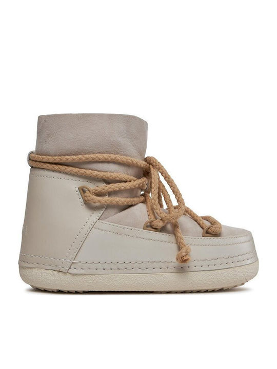 Γυναικείες Μπότες Χιονιού με Γούνα Ivory Beige