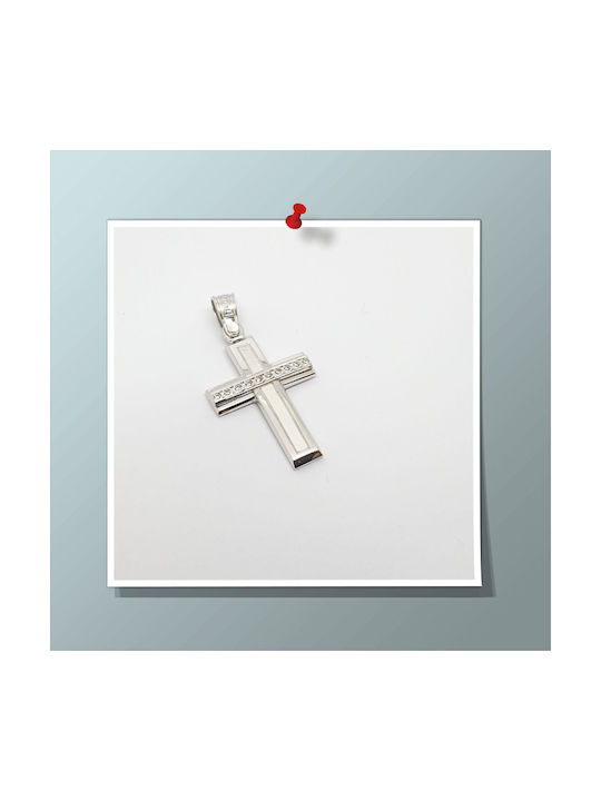 Mentzos Weißgold Kreuz 14K Code