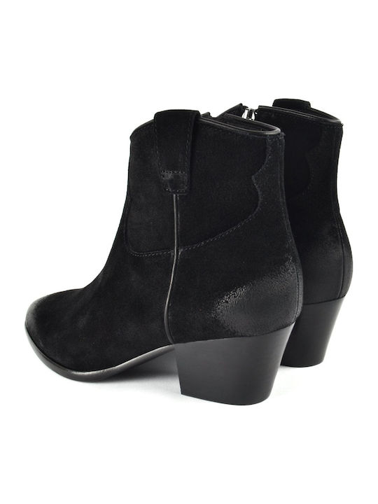 Houston Suede Γυναικεία Μποτάκια Μαύρα