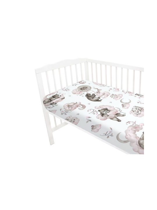 Qmini Cearșaf pentru bebeluși Pentru Patut Bumbac Potrivit PINK 70x140buc