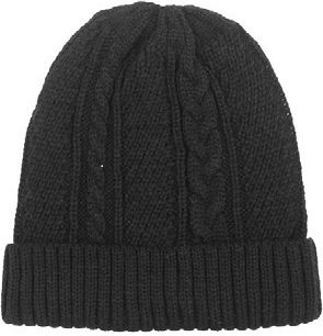 Beanie Unisex Σκούφος Πλεκτός σε Μαύρο χρώμα
