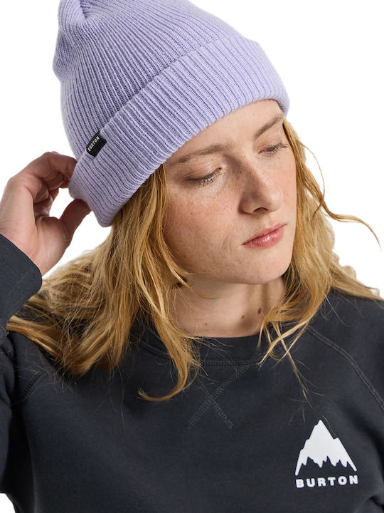 All Day Long Beanie Unisex Σκούφος Πλεκτός σε Μωβ χρώμα