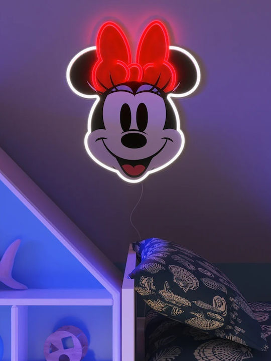 Led Kids Wall Light LED Neon Disney Minnie Printed Face 21.7X26cm